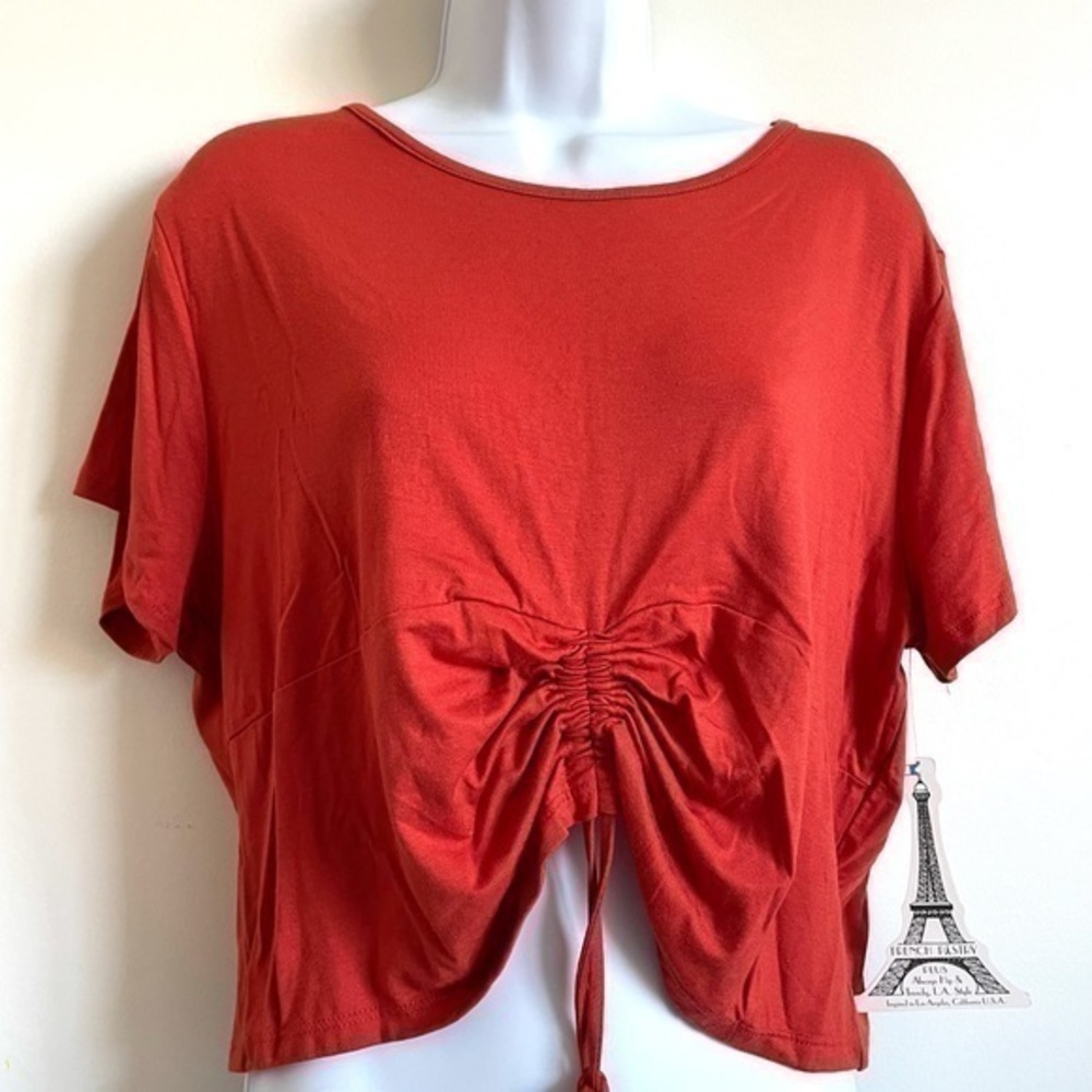 French Pastry : Orange Cropped Short Sleeve Shirt | Plus Size 3X | NWT 🧡